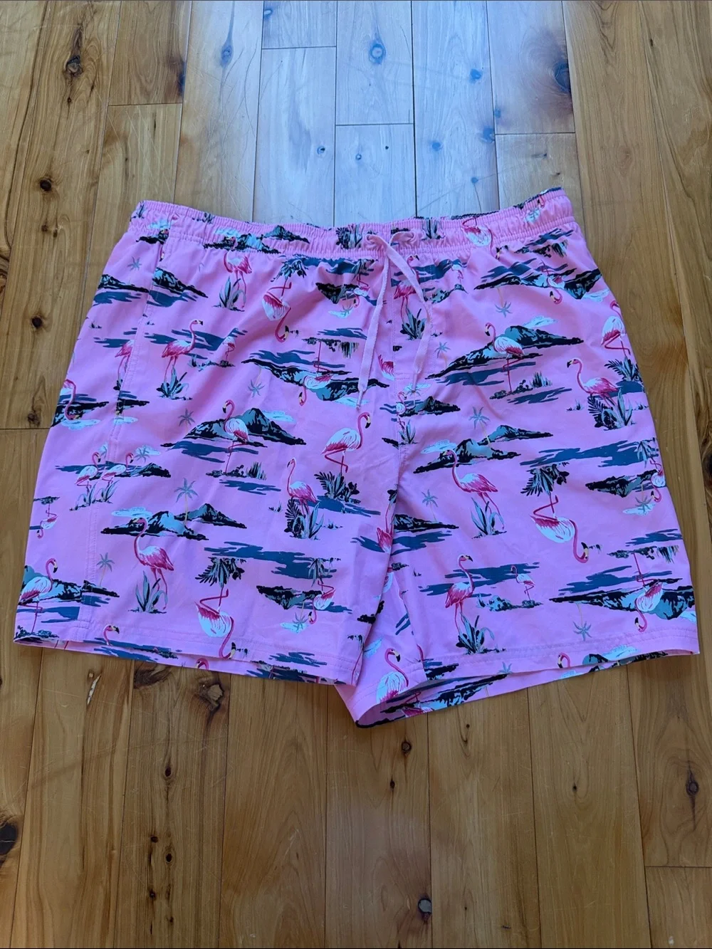 Old Navy Pink Flamingo Pattern Swim Trunks